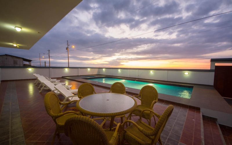 Aerial Sunset - Amazing Beachfront Pool House Aerial Sunset San Clemente, Ecuador DJI Phantom 4 by Jonathan Mueller